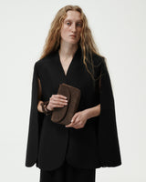 Snake-Efect Suede Mini Gondola Bag