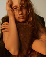 Snake-Efect Suede Mini Gondola Bag