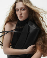 Snake-Effect Gondola Bag