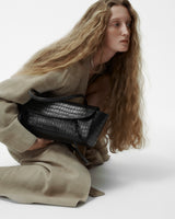 Croc-Effect Gondola Bag