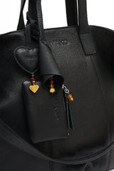 Heart Charm Black with Amber