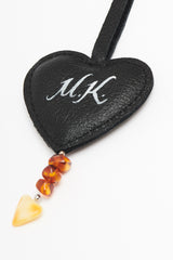 Heart Charm Black with Amber PERSONALIZED
