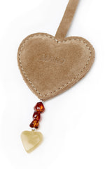 Heart Charm Sand with Amber