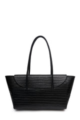 Croc-Effect Tote Gondola Bag