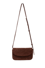 Snake-Efect Suede Mini Gondola Bag