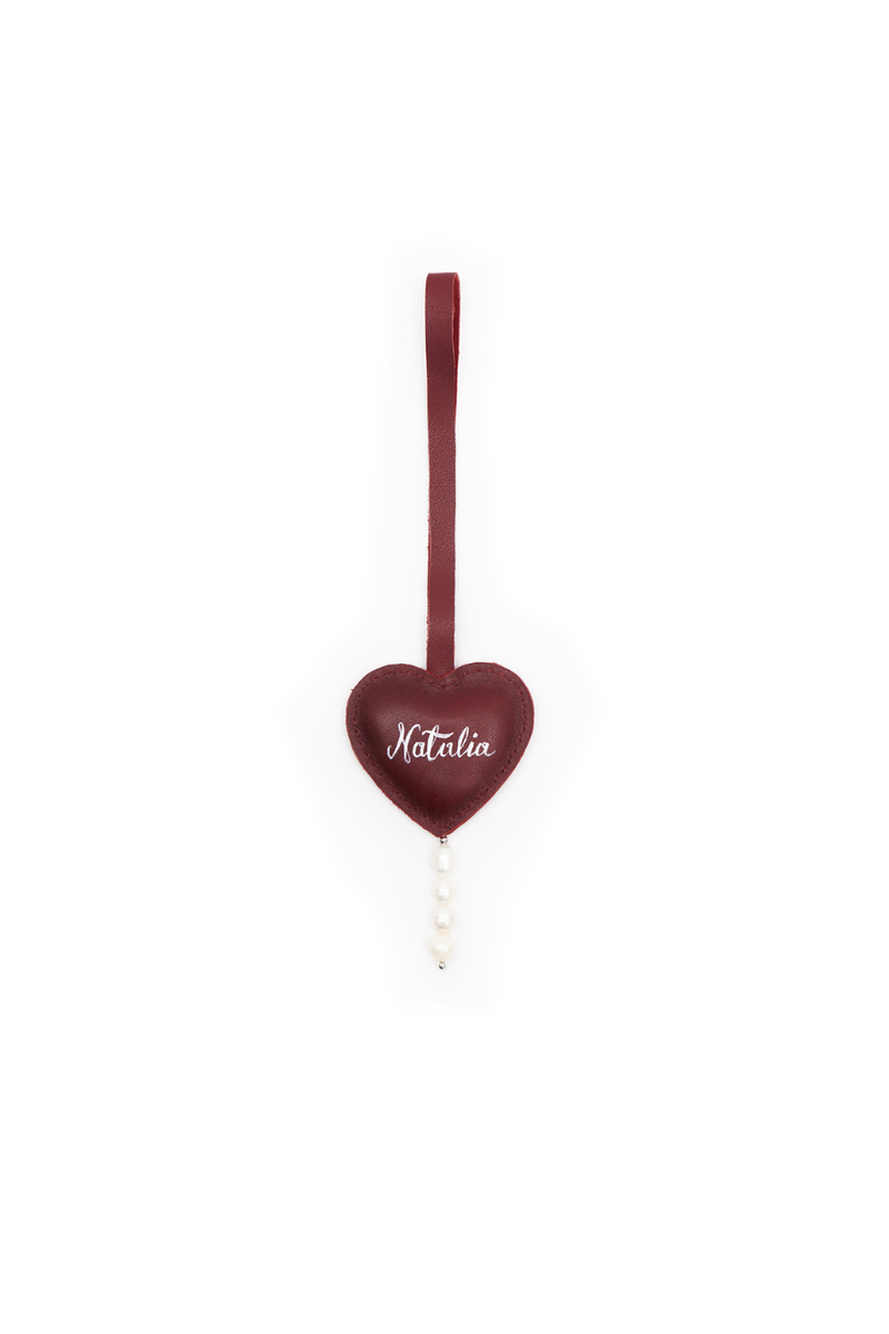 Heart Charm Burgundy PERSONALIZED