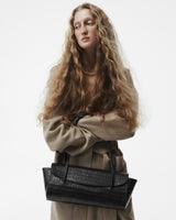 Croc-Effect Gondola Bag