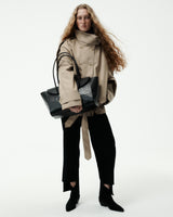 Croc-Effect Tote Gondola Bag