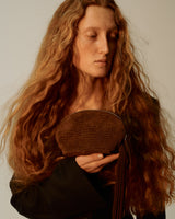 Croc-Effect Suede Beauty Pouch