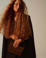 Snake-Efect Suede Mini Gondola Bag