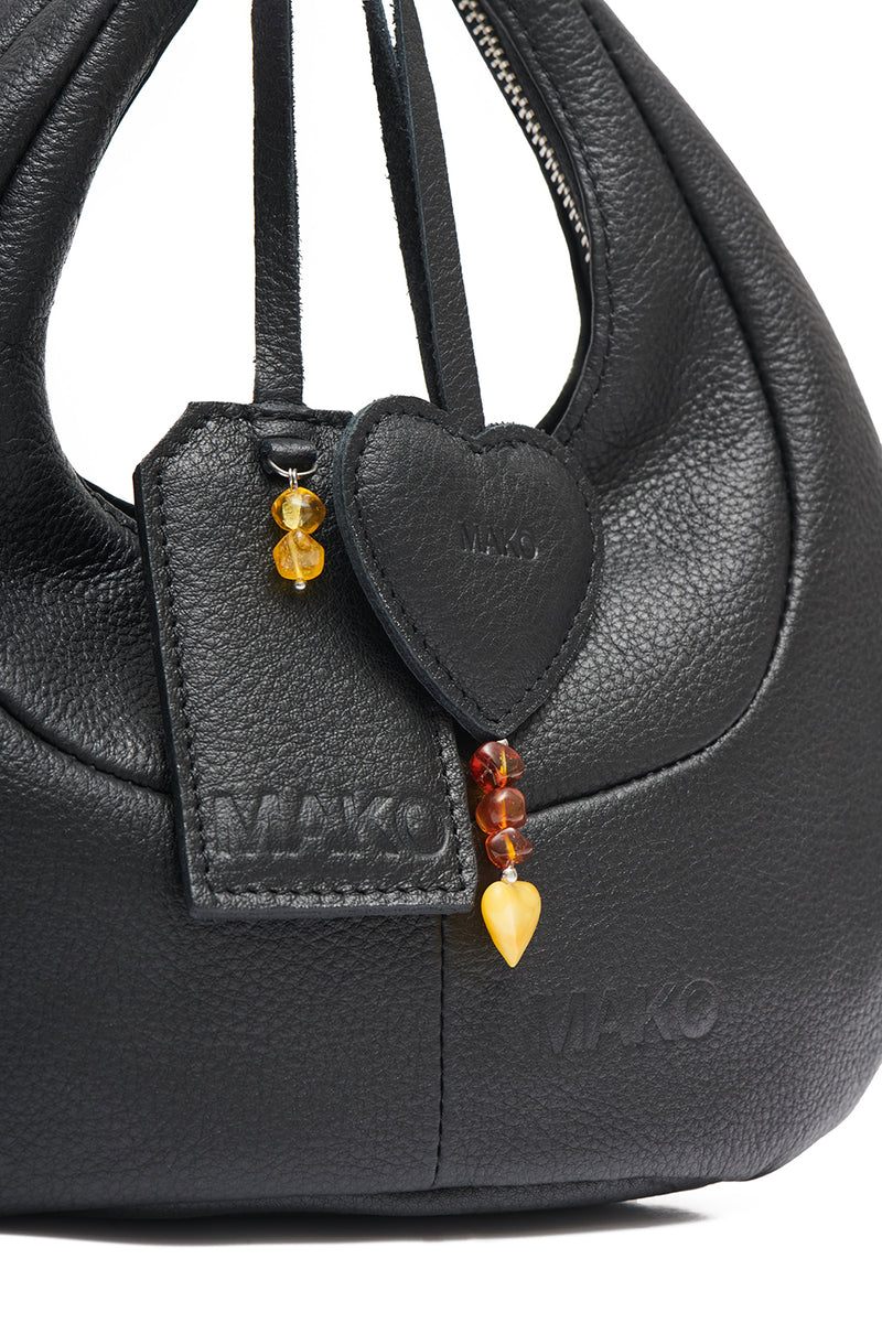 Tag Charm Black with Amber PERSONALIZED