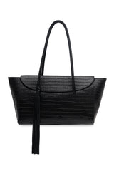 Croc-Effect Tote Gondola Bag
