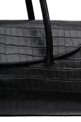 Croc-Effect Gondola Bag