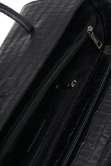Croc-Effect Gondola Bag