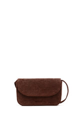 Snake-Efect Suede Mini Gondola Bag