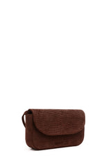 Snake-Efect Suede Mini Gondola Bag