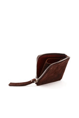 Croc-Effect Suede Mini Wallet