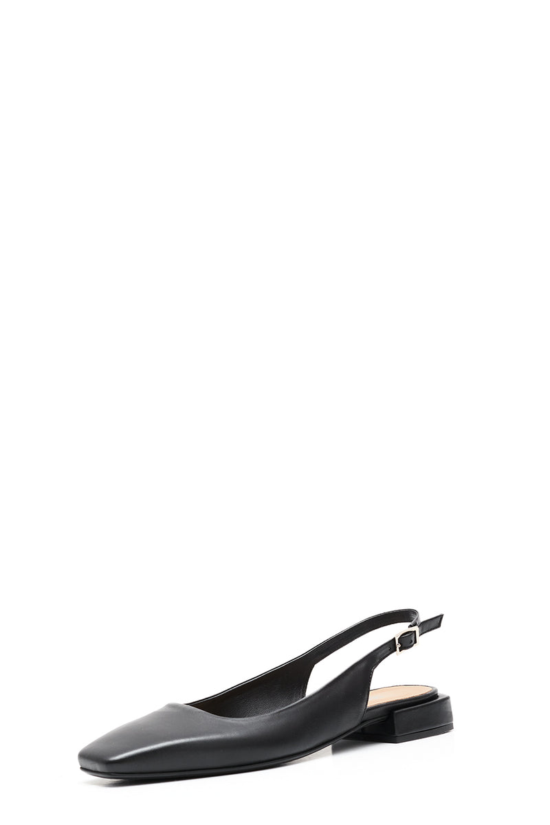 Leather Slingback Flats Black