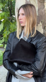 Kate Oversize Clutch Pony Black