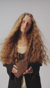 Croc-Effect Suede Beauty Pouch