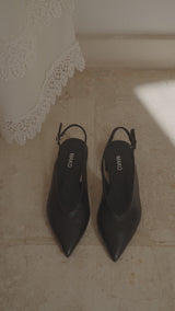 Leather Slingback Black