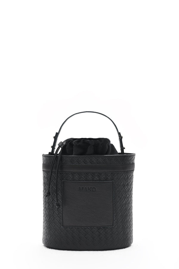 Bucket Bag Black Flounce Handle